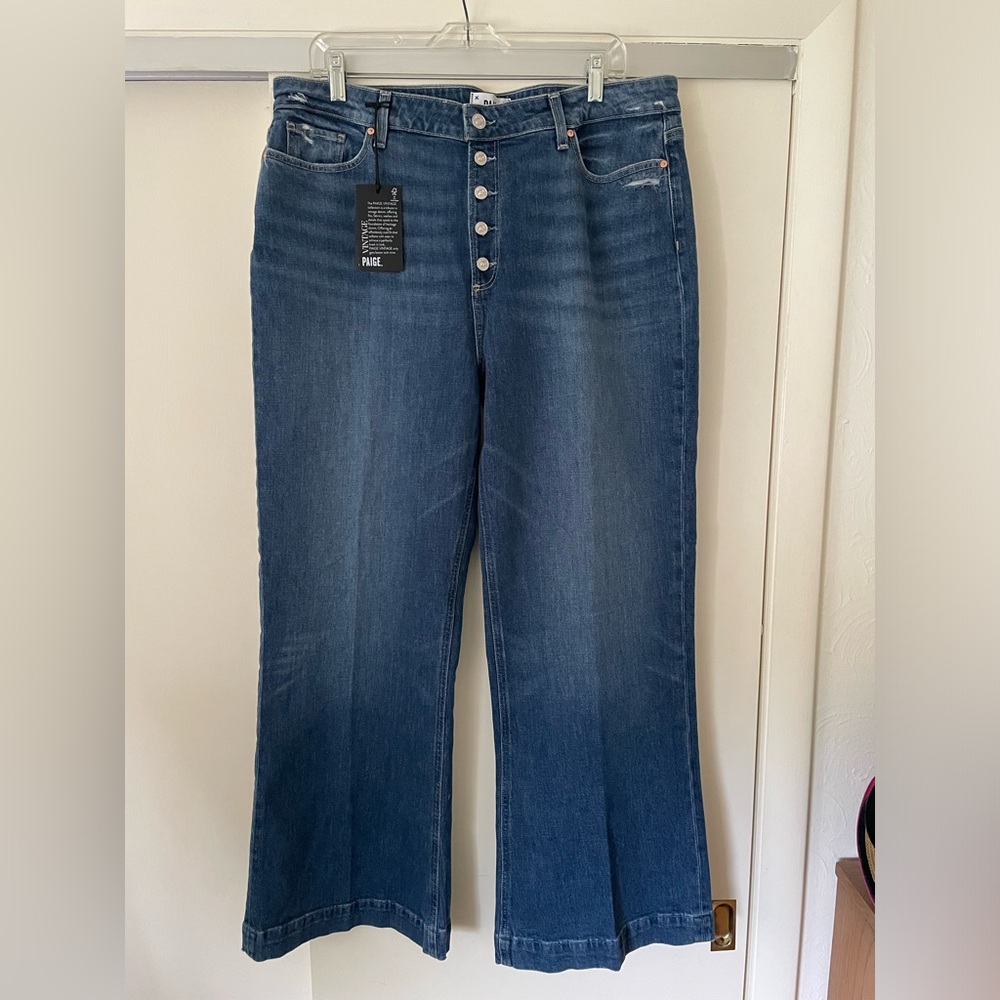 NWT Paige Leenah Wide Leg Jeans in 34